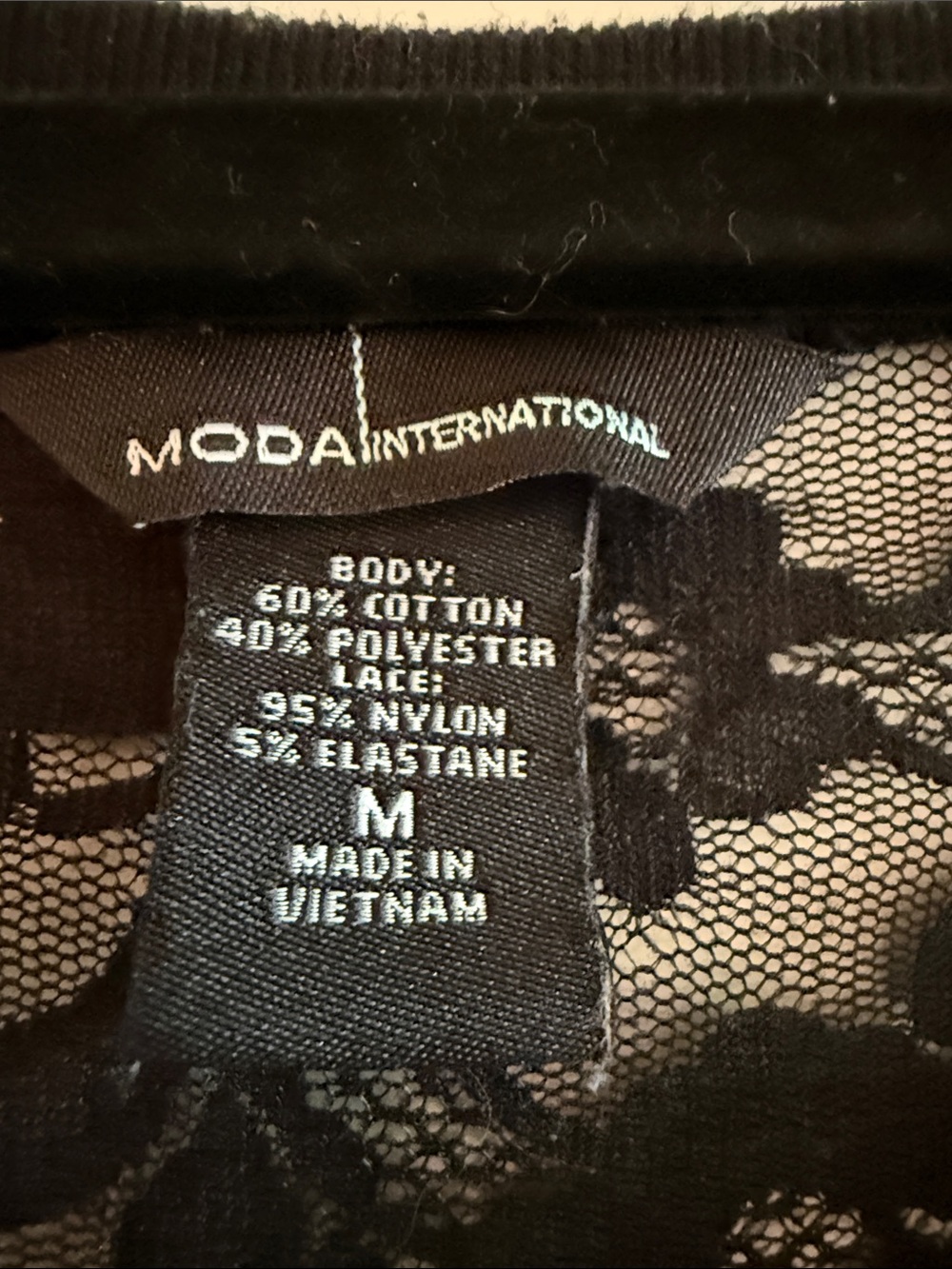 Moda International Black Lace Pullover Top - Picture 2 of 3